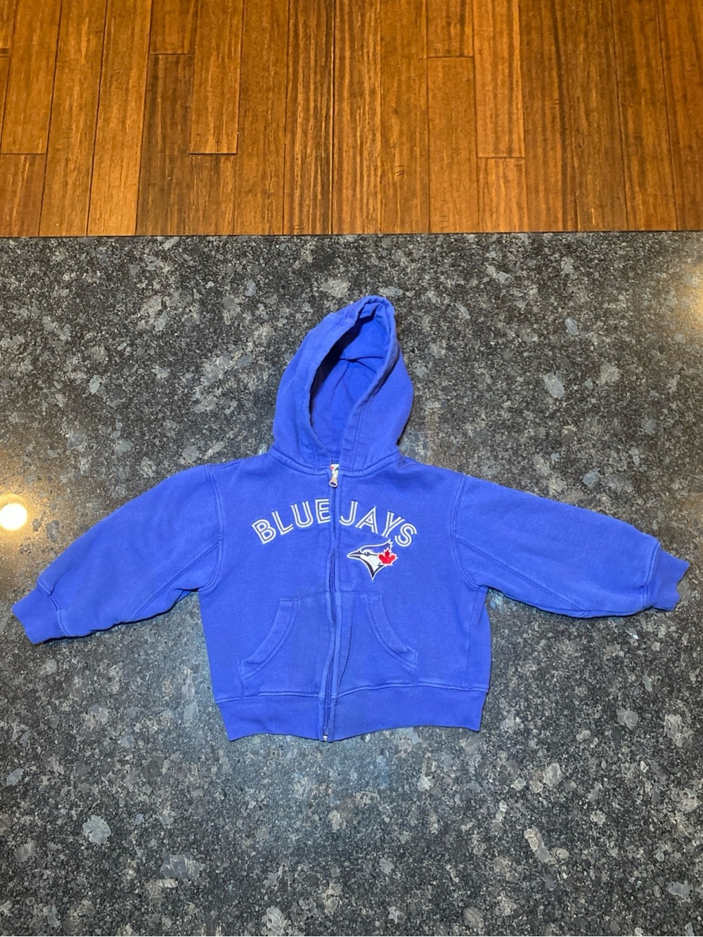 Vintage Majestic Toronto Blue Jays Toddler hoodie Size 4 Blue Full Zip Sweater
